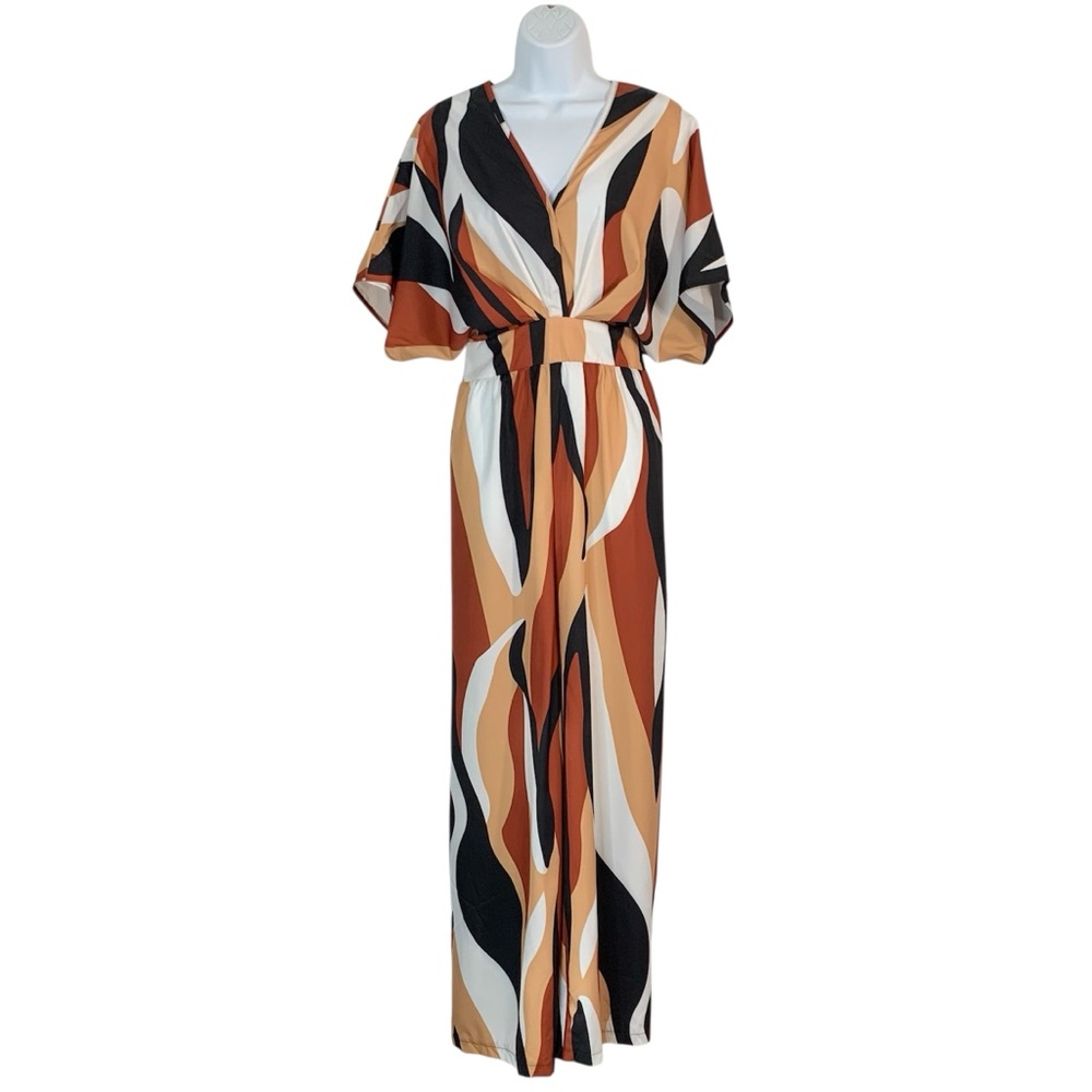 SHEIN Multicolor Wide Leg Graphic Jumpsuit Sz XXL
